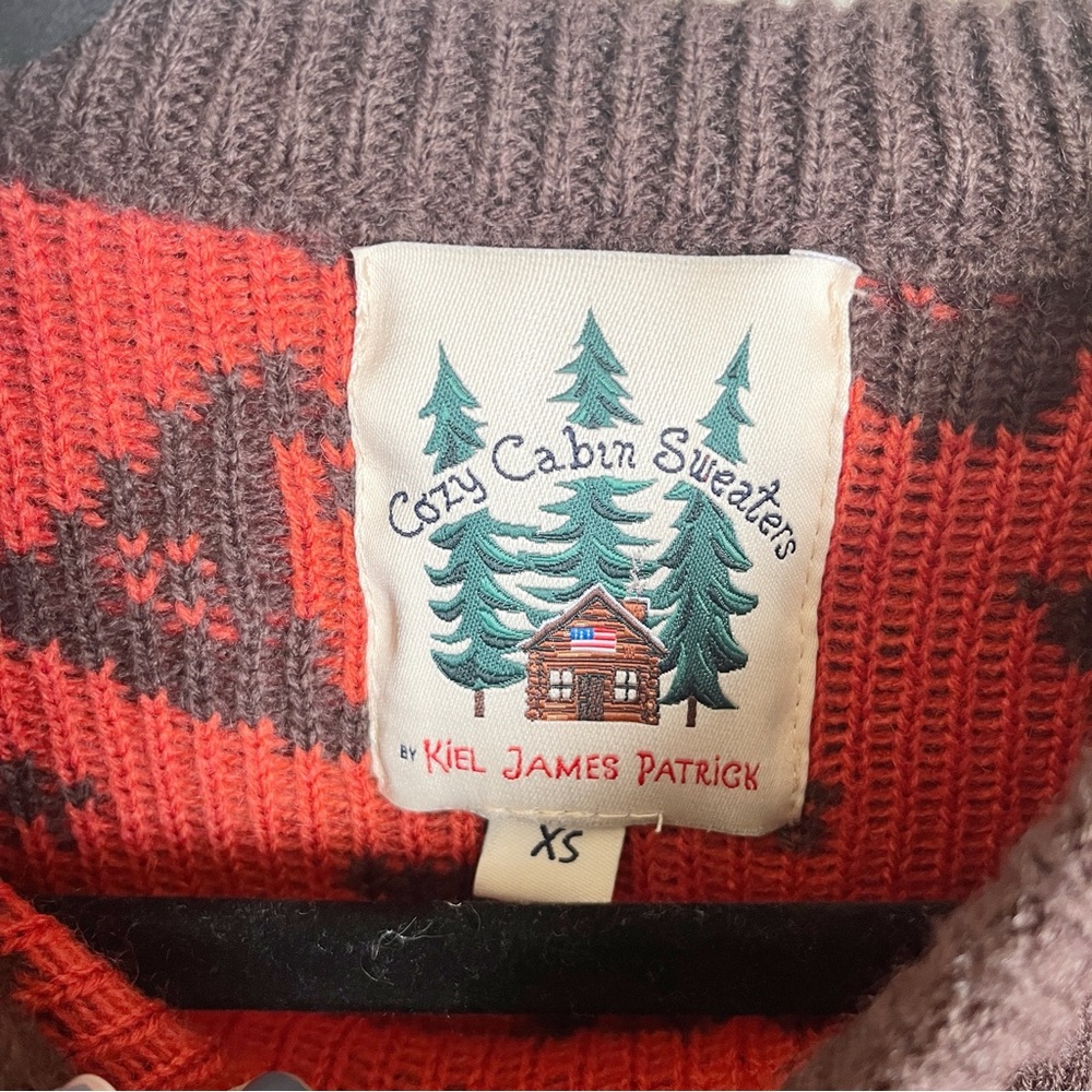 NWT Kiel James Patrick Brown Orange Halloween Wool Blend Sweater Size XS - Picture 3 of 6